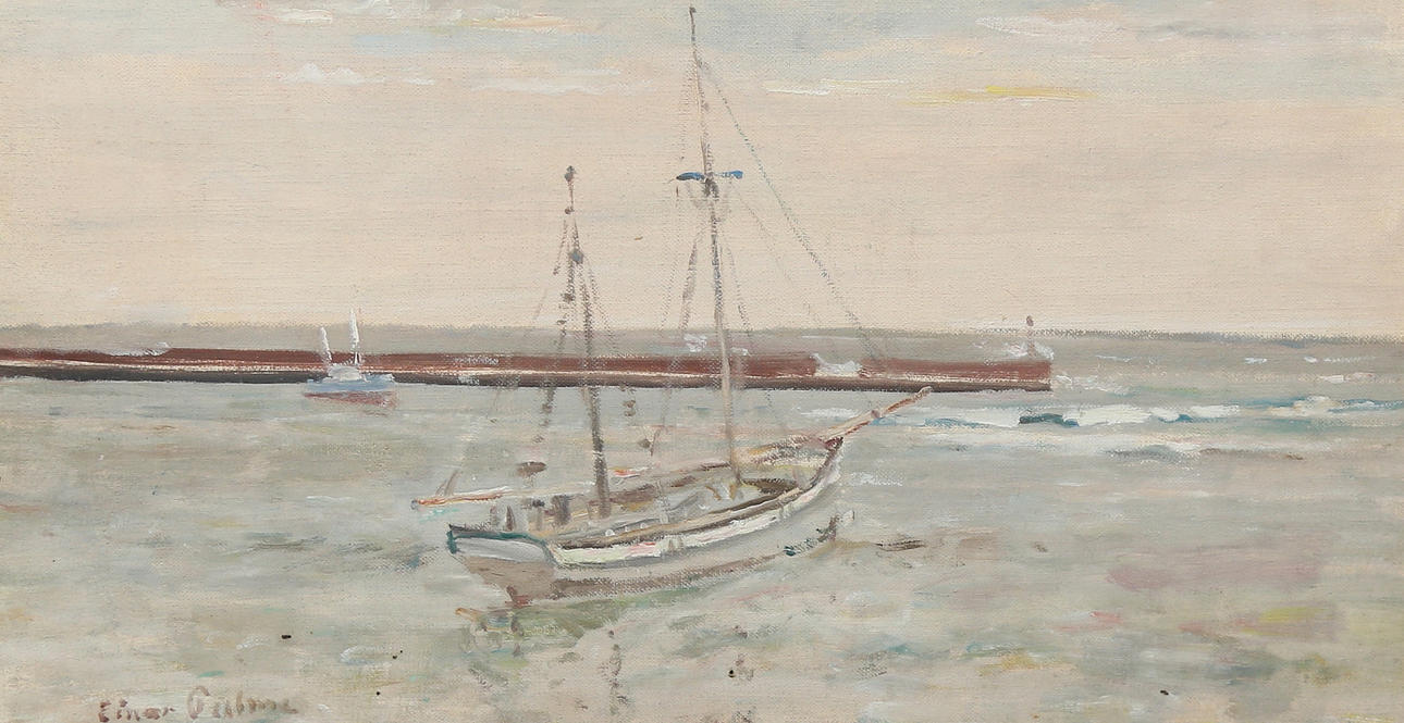 EINAR PALME. olja på duk uppfodrad på pannå.