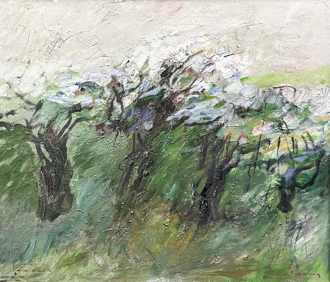 TAGE TÖRNING. OIL ON CANVAS, signed.