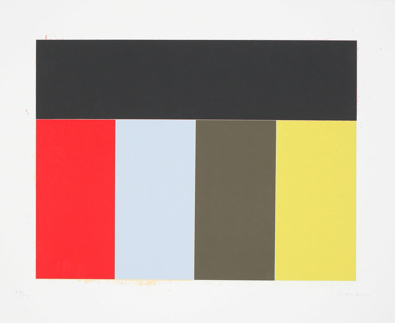 PETER HAHNE. Komposition, färglitografi nr 78/80, signer P Hahne.