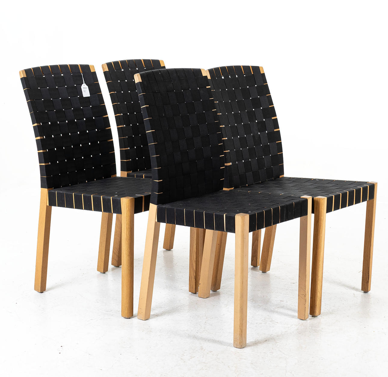 CHAIRS, 4 upholstered in saddle cloth.