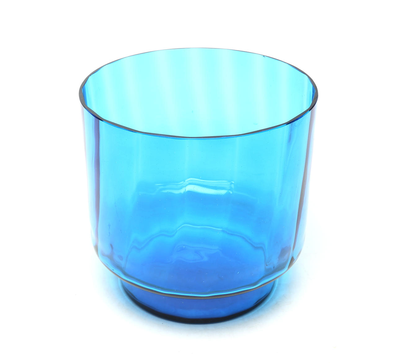 BOWL, glass, blue.