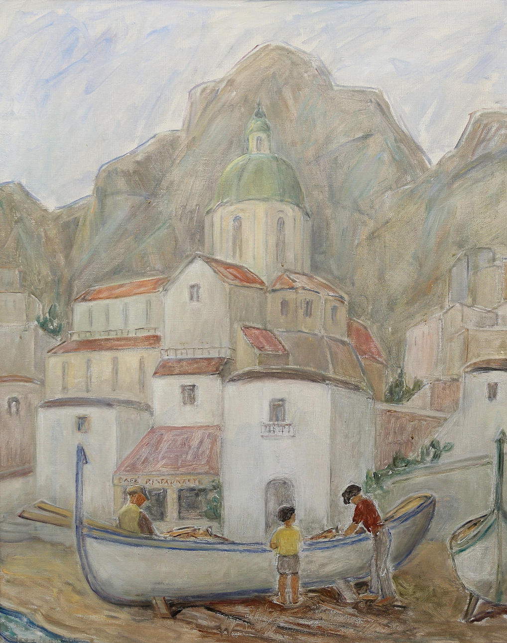 ATTRIBUTED TO INEZ LEANDER. oil on canvas, indistinctly signed.