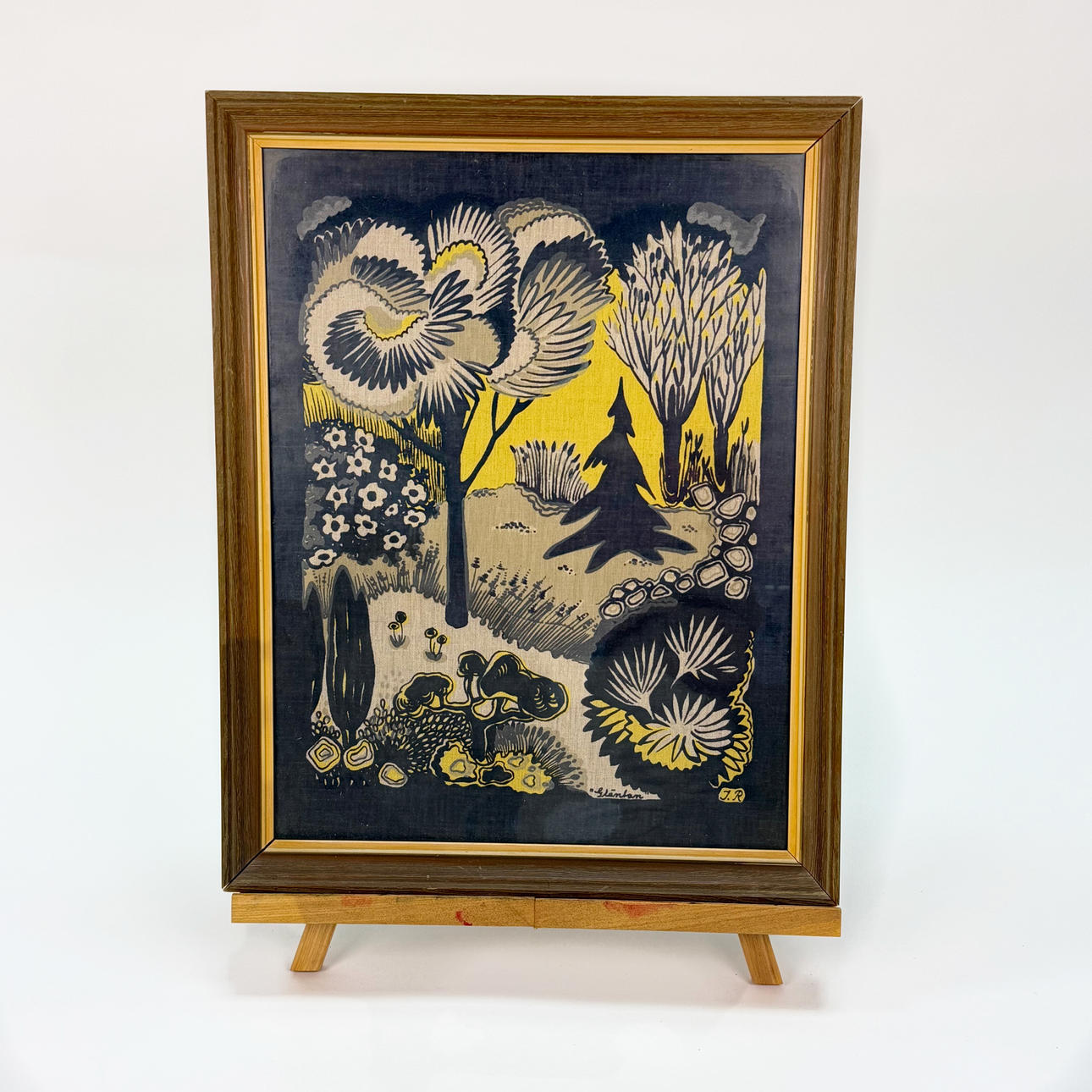 ILSE ROEMPKE. TEXTILE PRINT “gläntan” signed.