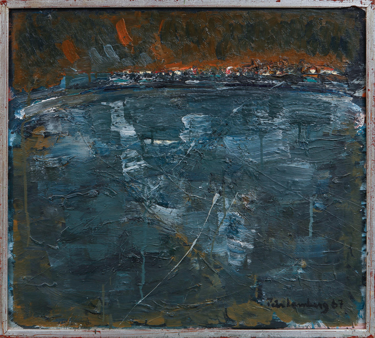 PETER LAMBERG. Composition, oil on canvas, signed and dated 67.