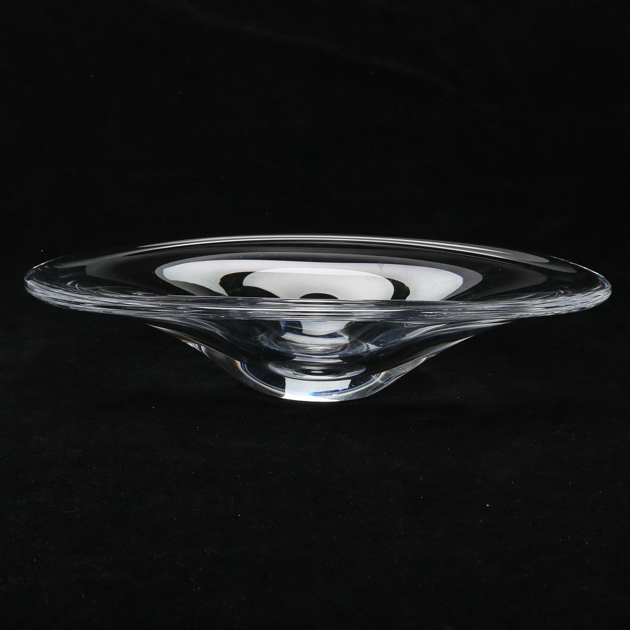 A glass bowl, probably Kosta, unsigned.