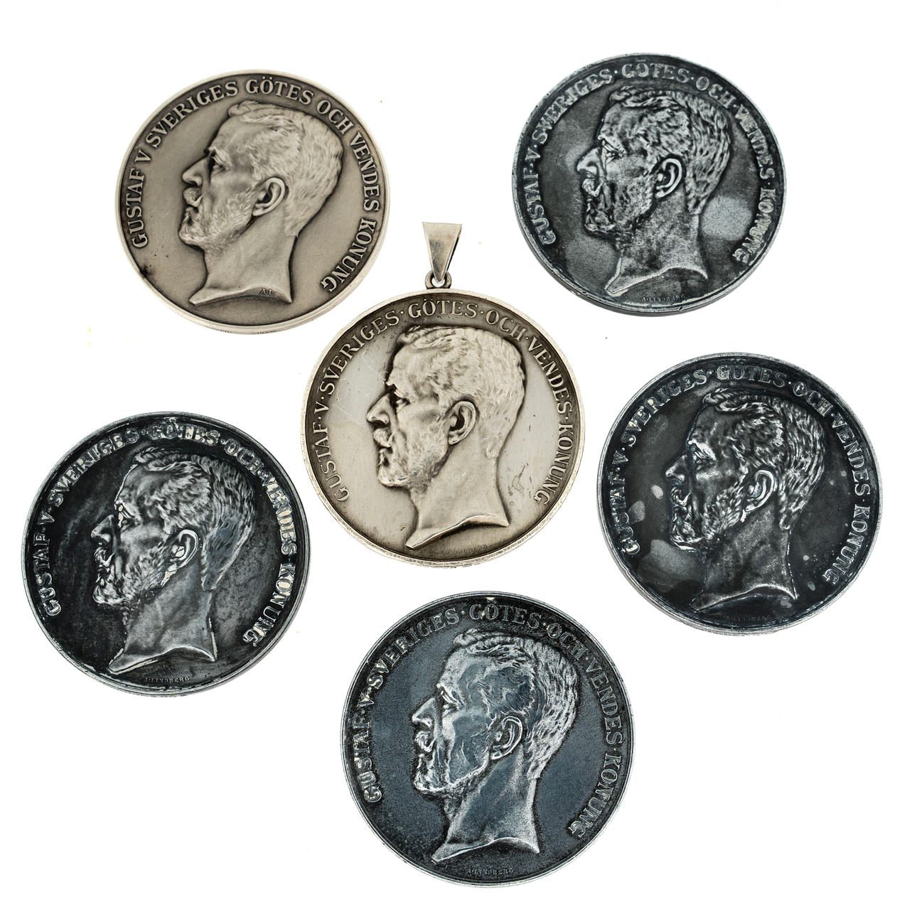 MEDALS, Silver/Metal, 6 Pieces.