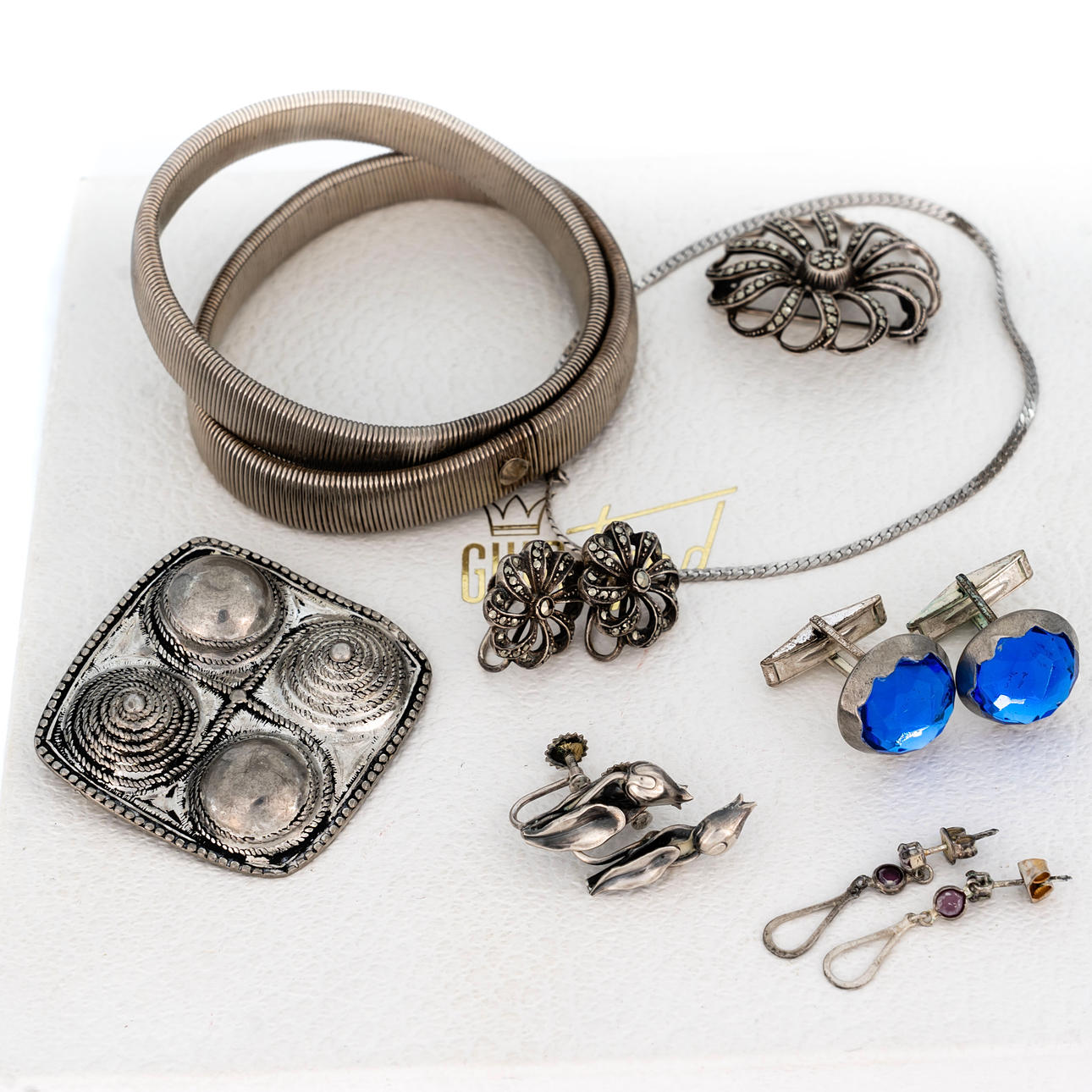 Samling Smycken, Bijouterier, Delvis Silver, 13-delar.