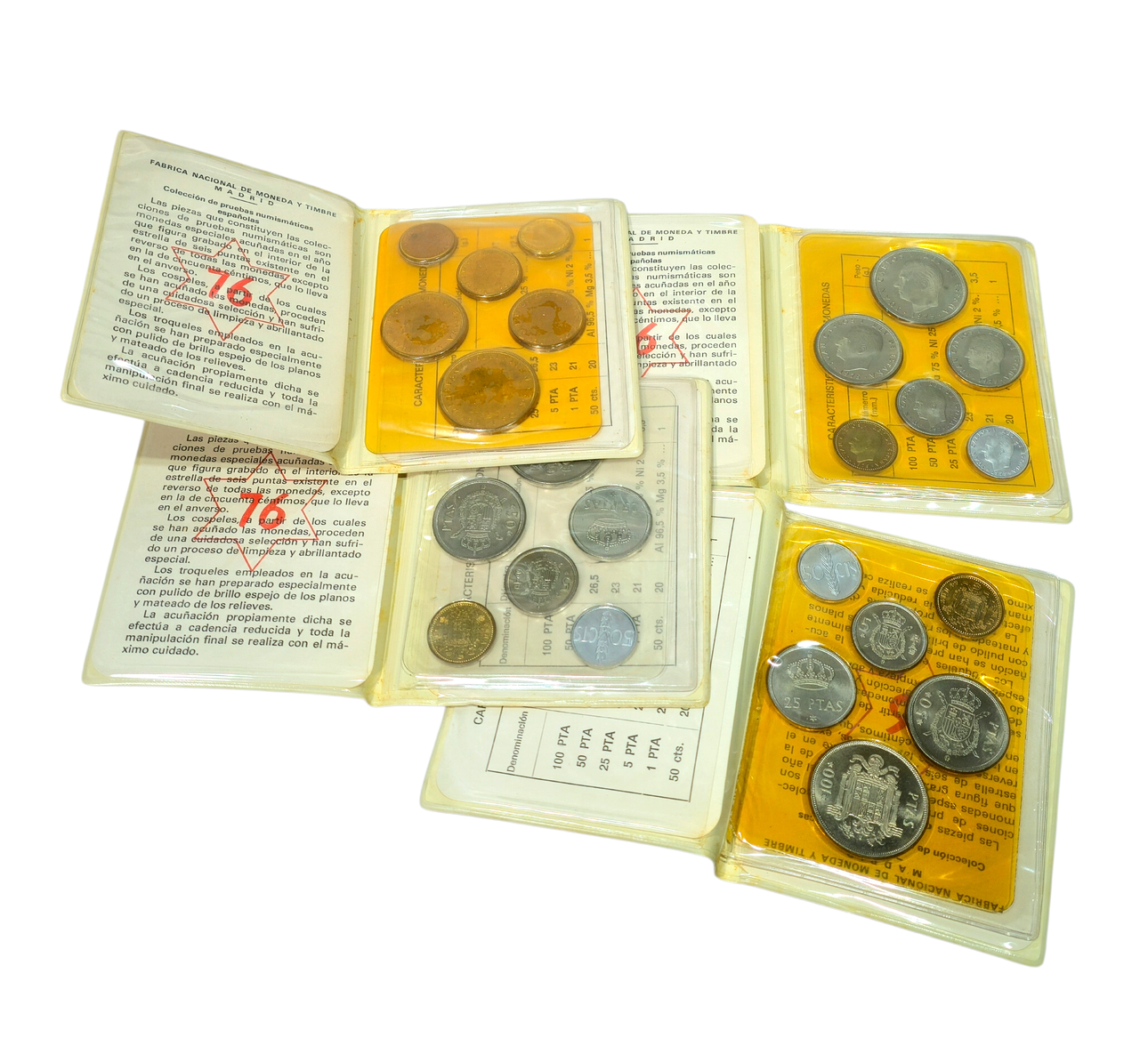 Four numismatic tests from 1976. Complete series.