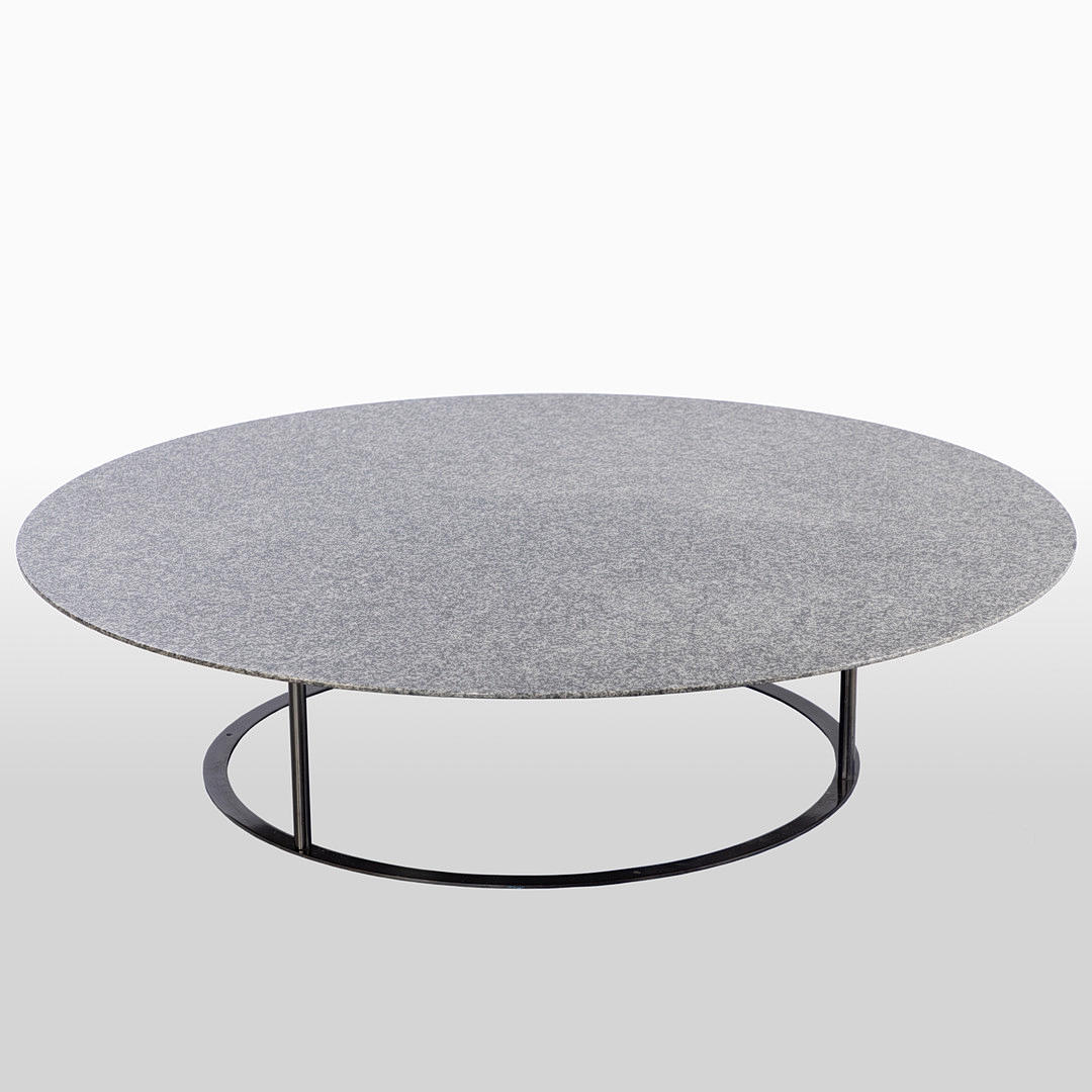 Large sofa table with granite top.