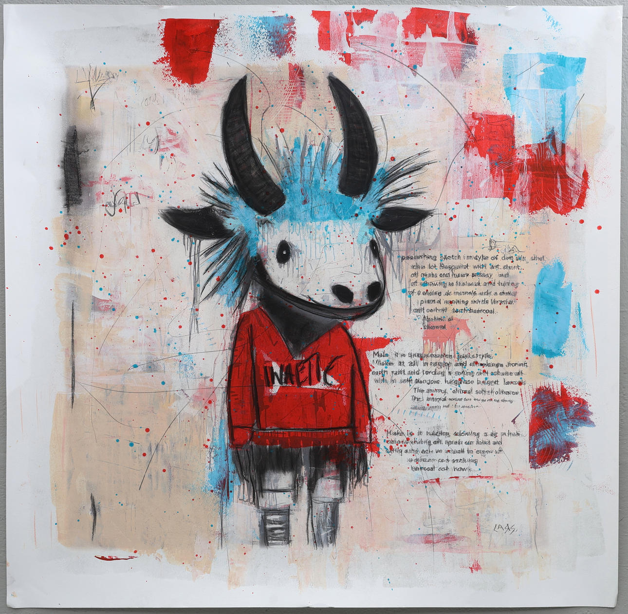 LARS TUNEBO. Mixed media, original, on paper, signed.