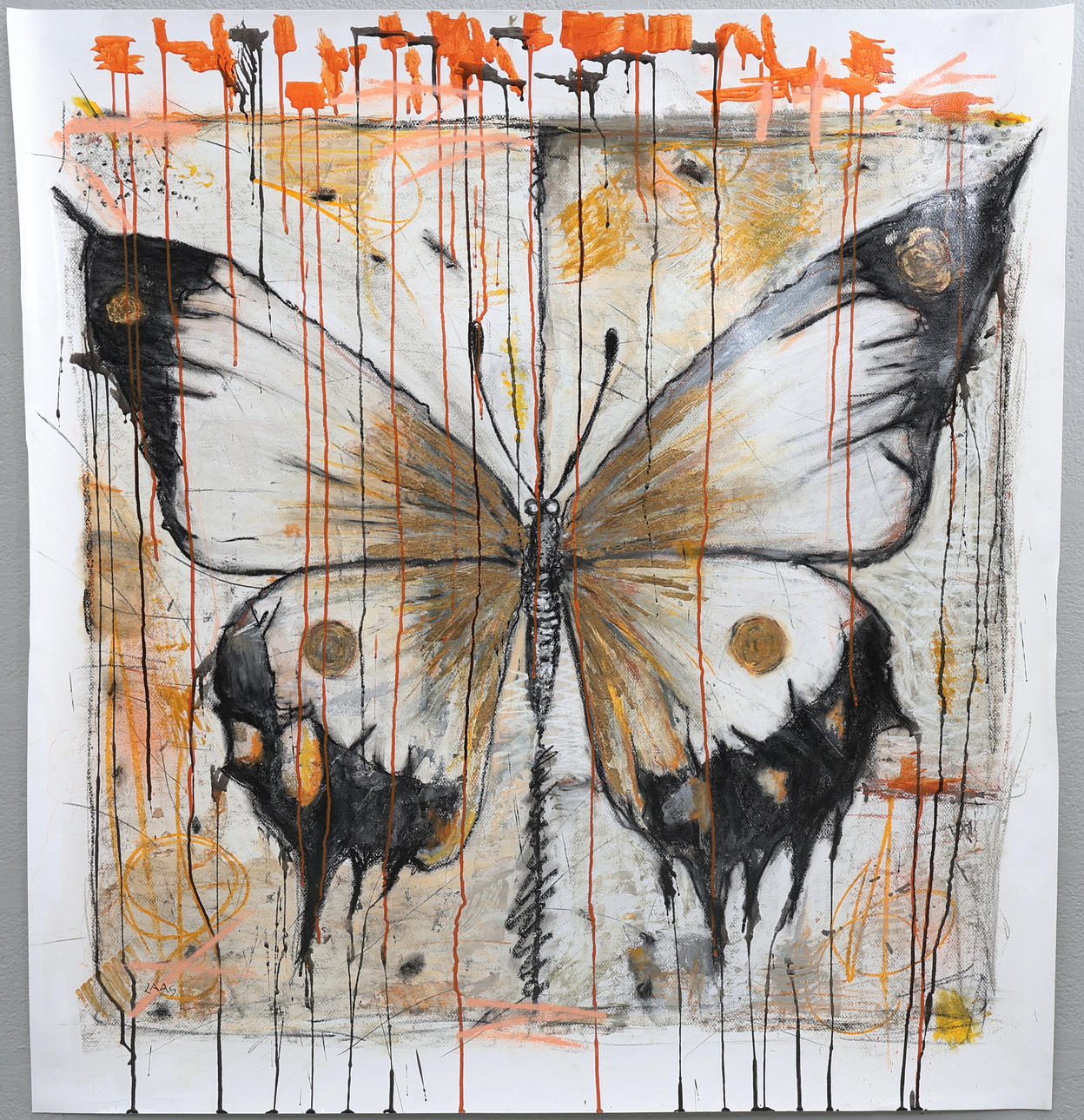 LARS TUNEBO. Mixed media, original, on paper, signed.