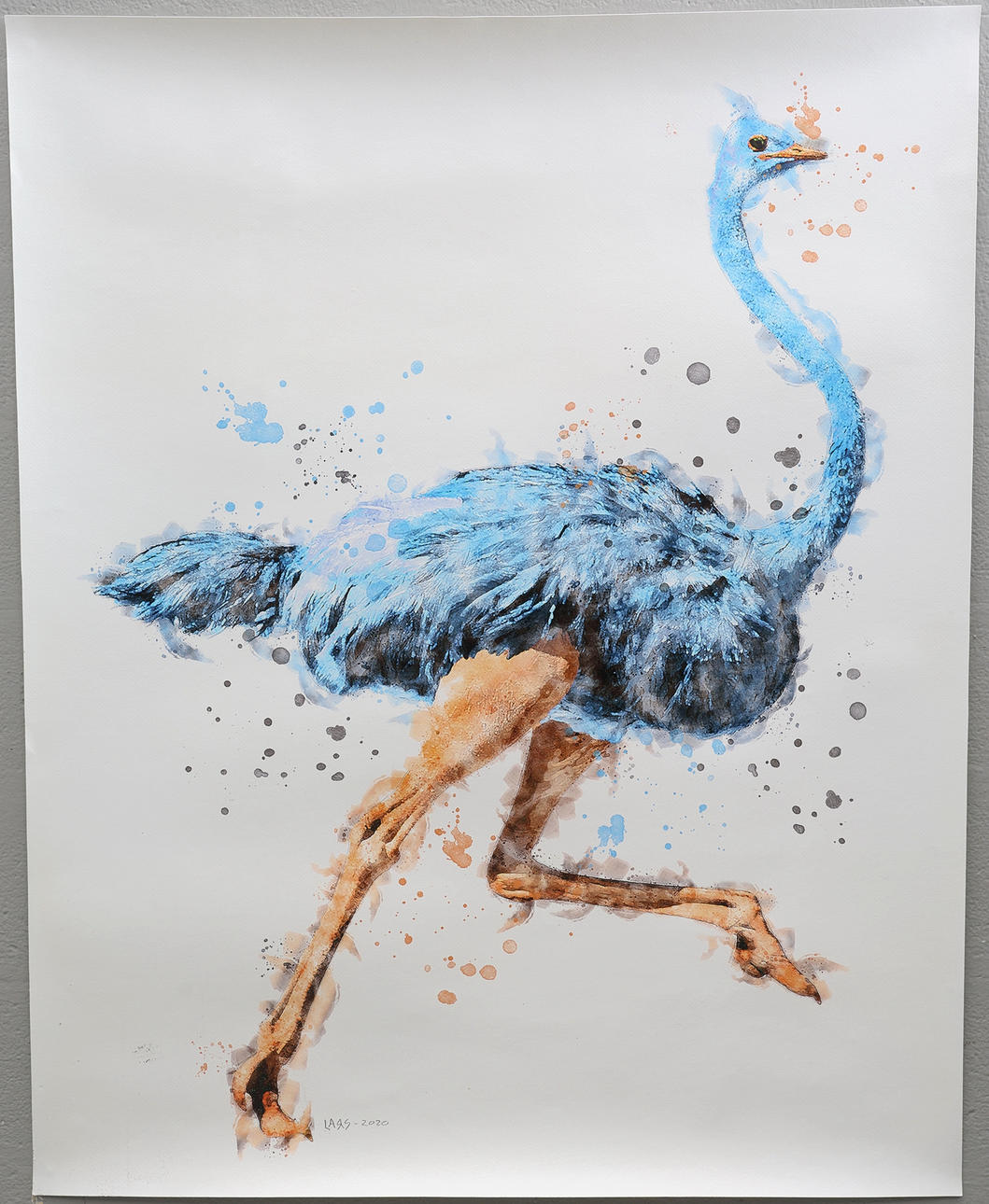 LARS TUNEBO. Mixed media, original, on paper, signed.