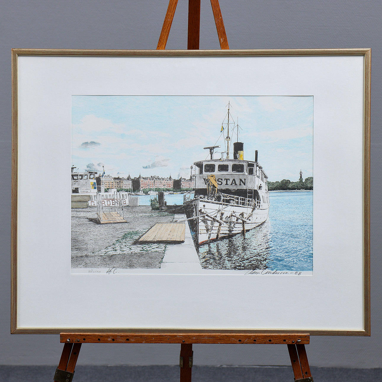 HANS ANDERSSON, LITHOGRAPH HC “WÄSTAN” SIGNED, DATED 88.