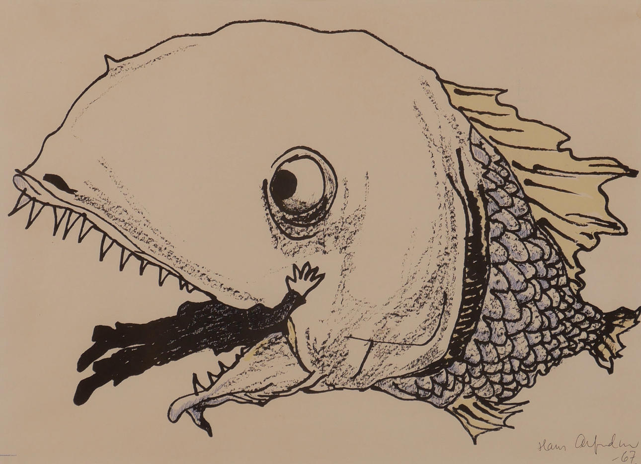 HANS ALFREDSON. Graphic print, signed in print.