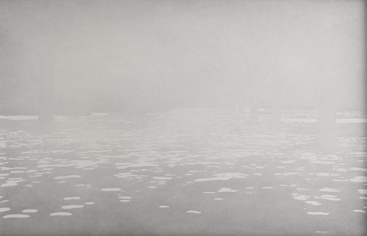 ALEKSANDRA KUCHARSKA (FÖDD 1981). UNTITLED, COMPOSITION WITH TREE TRUNKS, 2016.