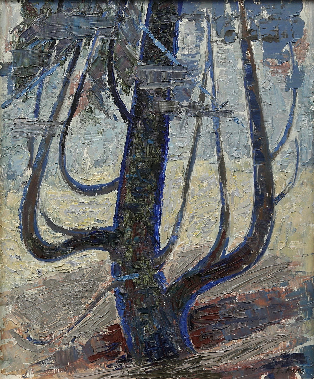 INGRID BADE. oil on panel, “Enen”, signed.