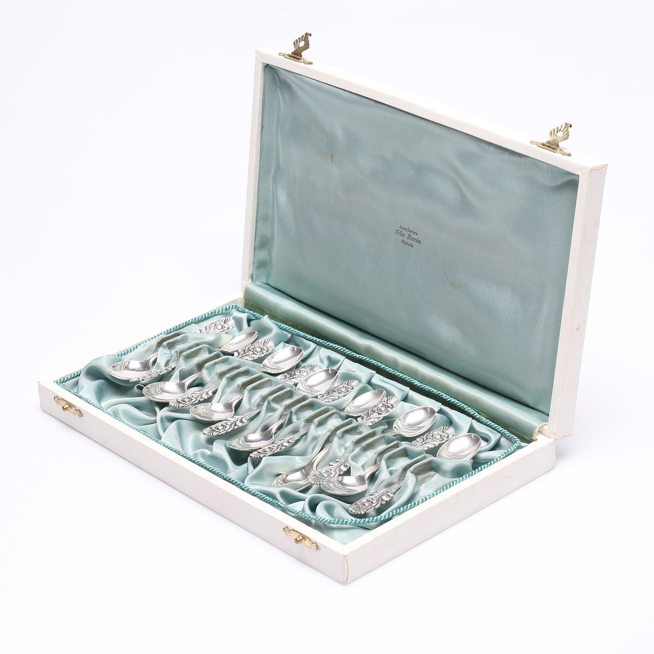 SUEDE SPOONS, 12 pcs, weight approx 118 g.