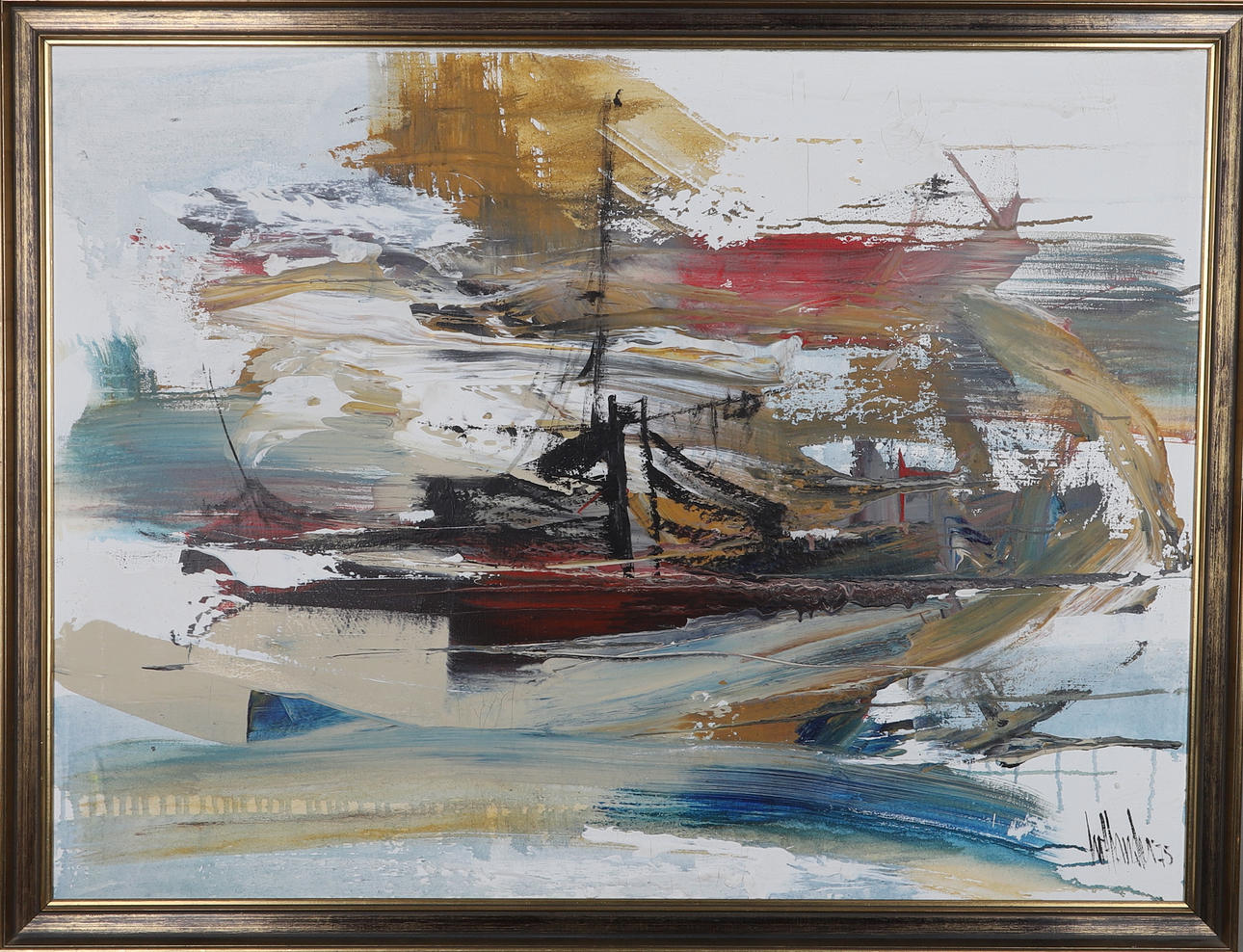 GINO HOLLANDER. oil on canvas, signed.