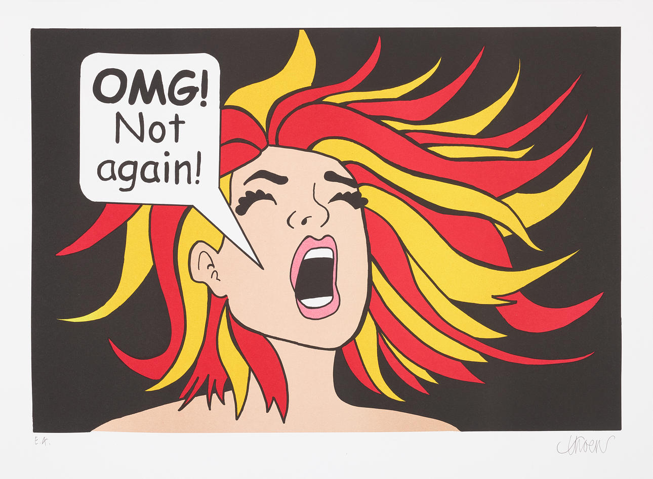 PETTER THOEN. “Omg! Not again”, signed and numbered E.A, lithograph.