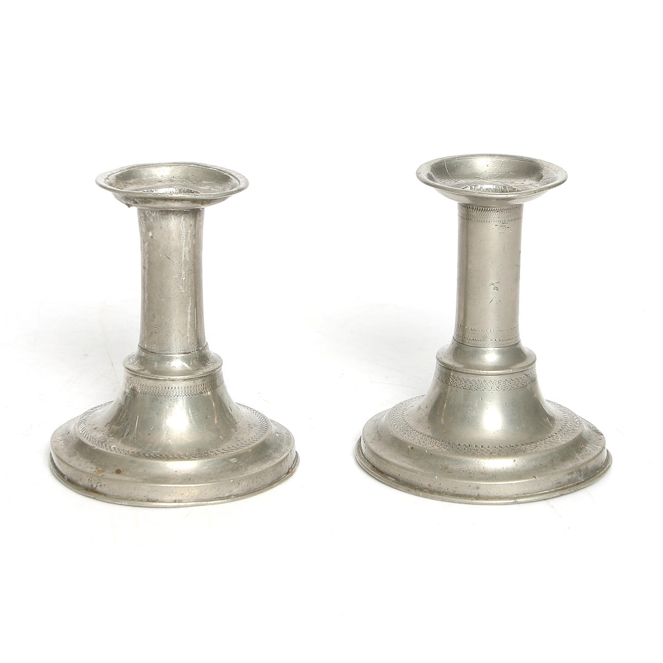 LJUSSTAKAR, ett par, tenn, 1800-talets mitt.