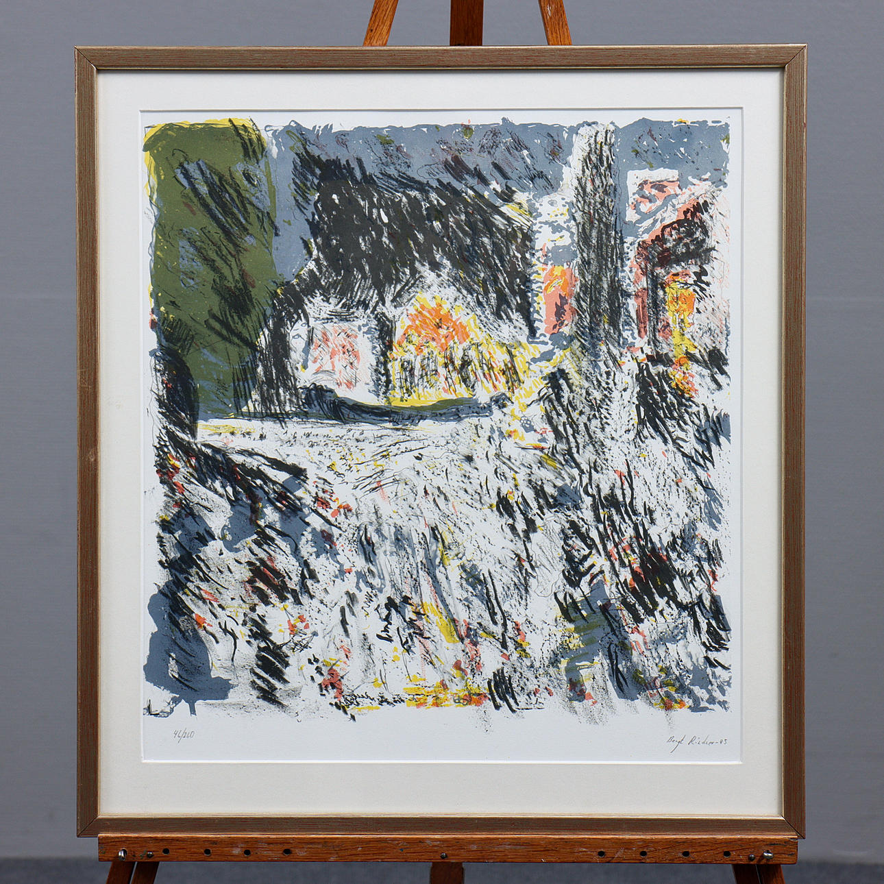 BENGT RINDNER “EVENING” LITHOGRAPH 46/260, SIGNED, DATED.