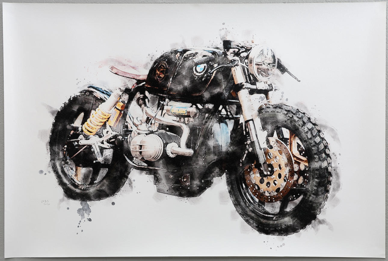 LARS TUNEBO. Mixed media, original, on paper, signed.