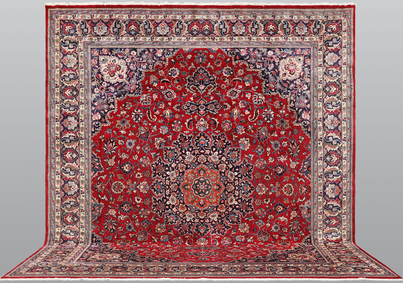 ORIENT CARPET. Meshed, signed, 392 x 252 cm.