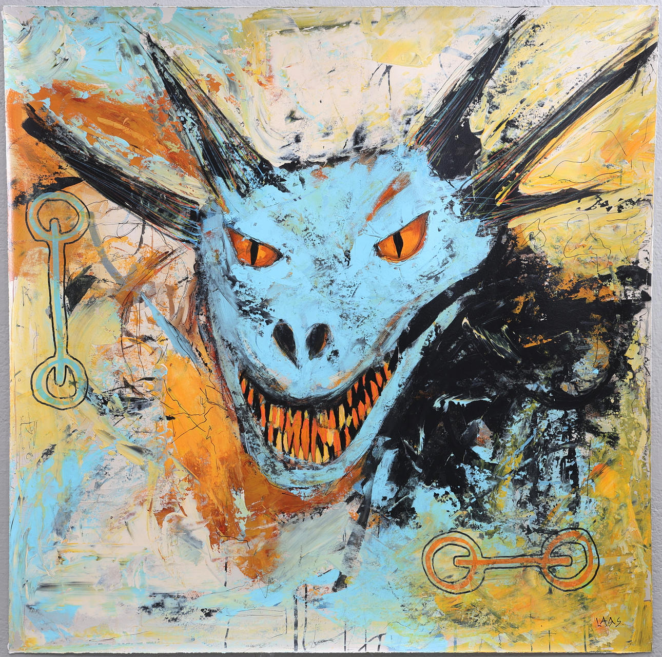 LARS TUNEBO. Mixed media, original, on paper, signed.