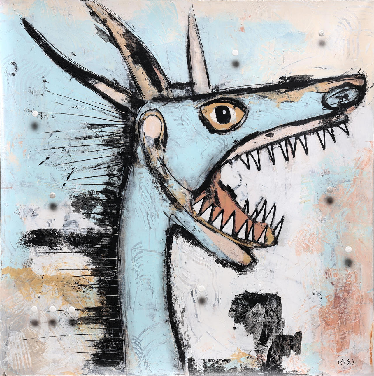 LARS TUNEBO. Mixed media, original, on paper, signed.