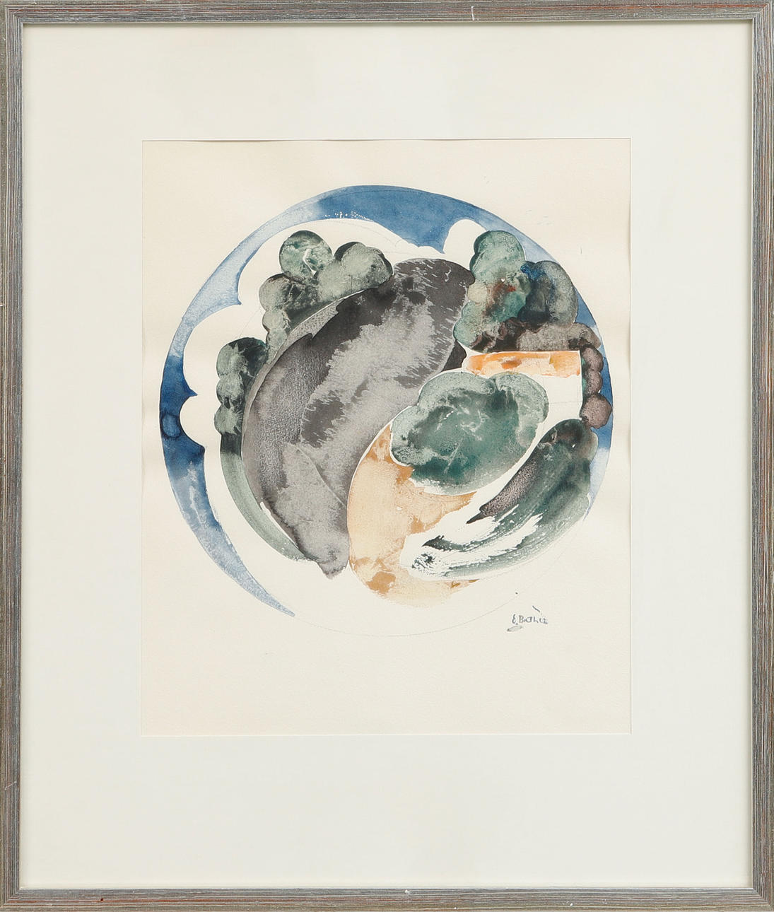ERLAND BRAND. Composition, watercolour, signed.