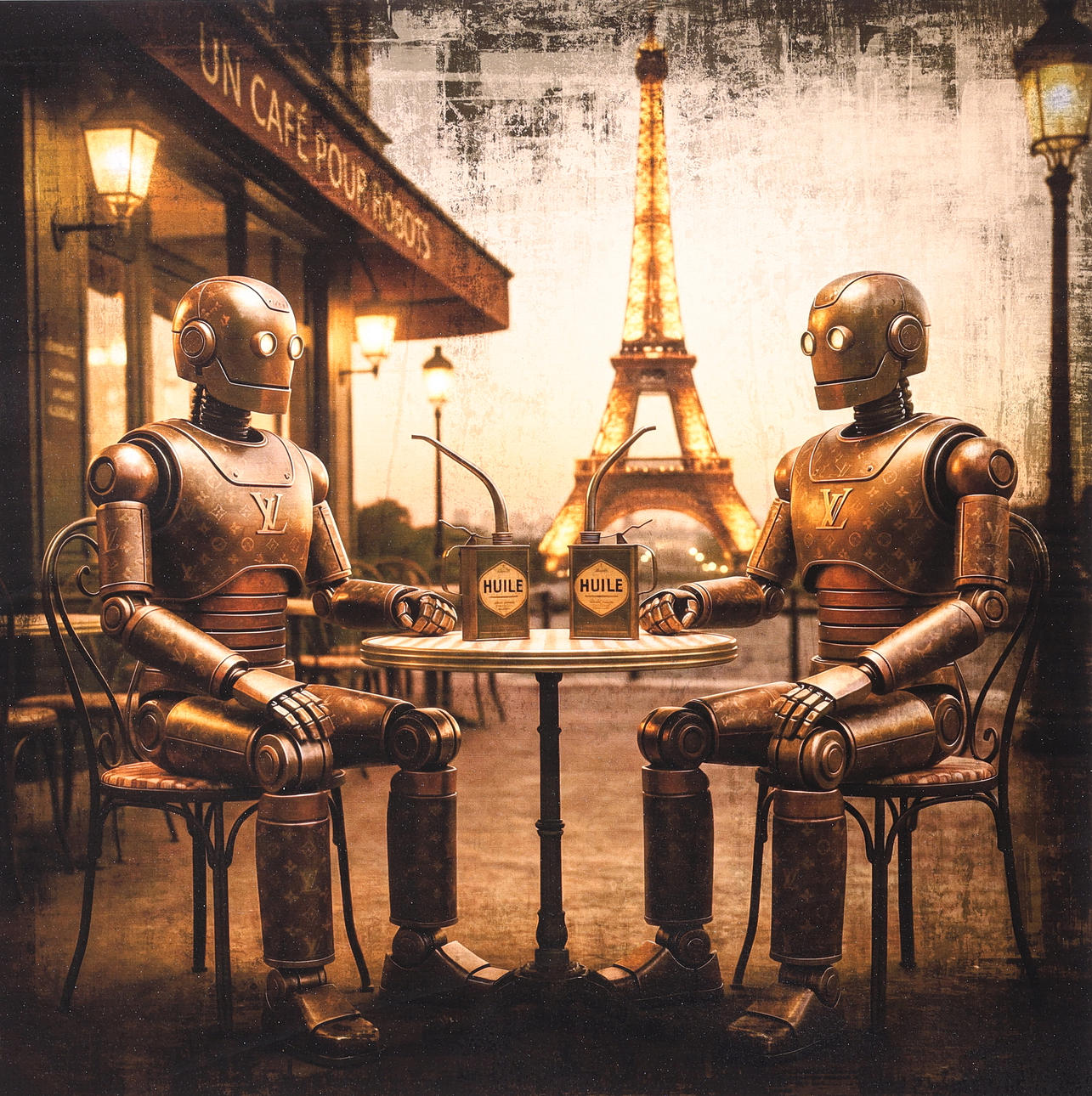 LARS TUNEBO. Mixed media, “Pour Robots”, signed, numbered 4/50.