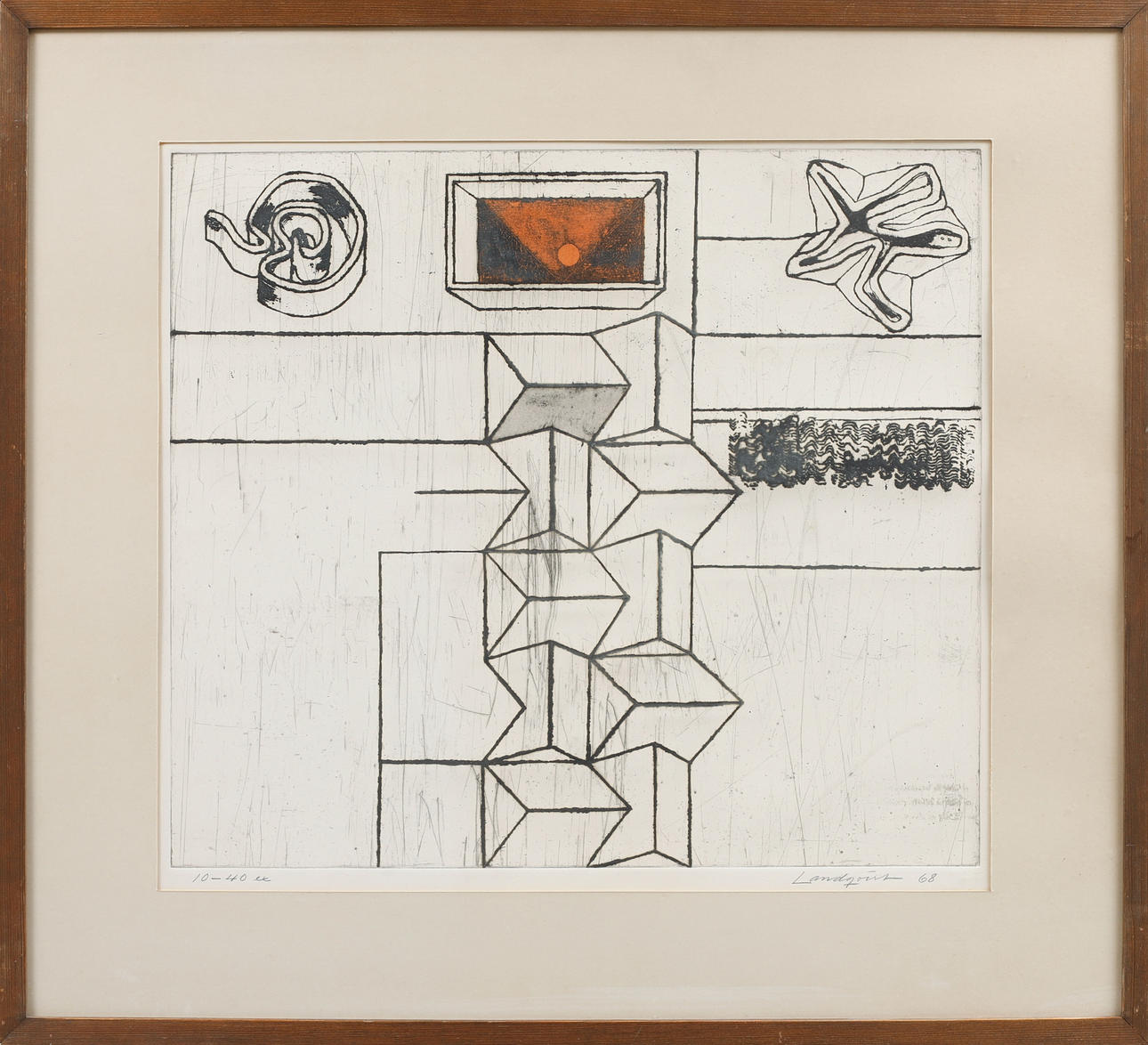 LENNART LANDQVIST. Composition, etching, signed and numbered 10-40 ex.