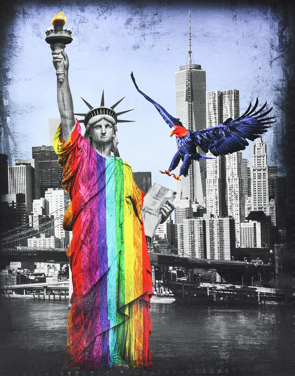 LARS TUNEBO. Mixed media, “Heading for the declaration”, rainbow, signed, numbered 3/30.