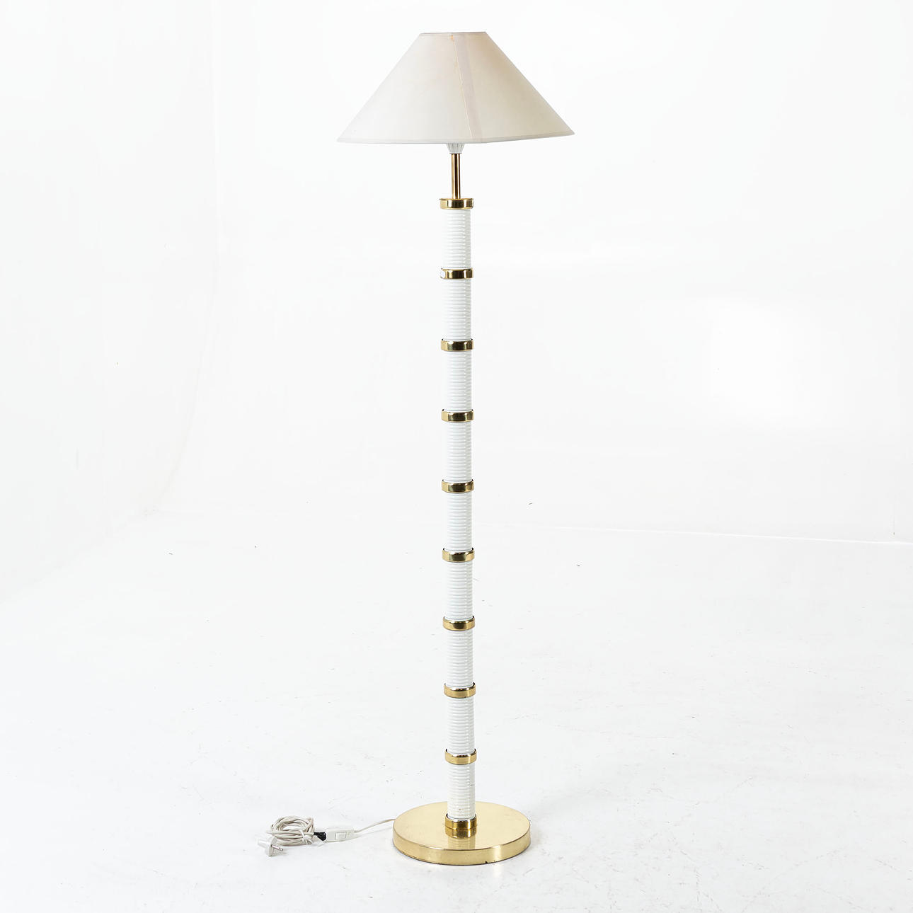 FLOOR LAMP, brass, late 20th century.