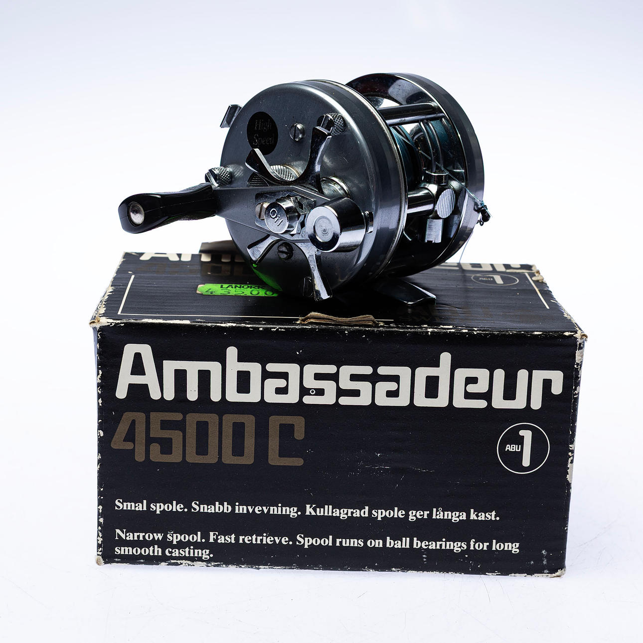 FISKERULLE, med originalkartong, Abu Ambassadeur 4500 C, 1970-tal ...