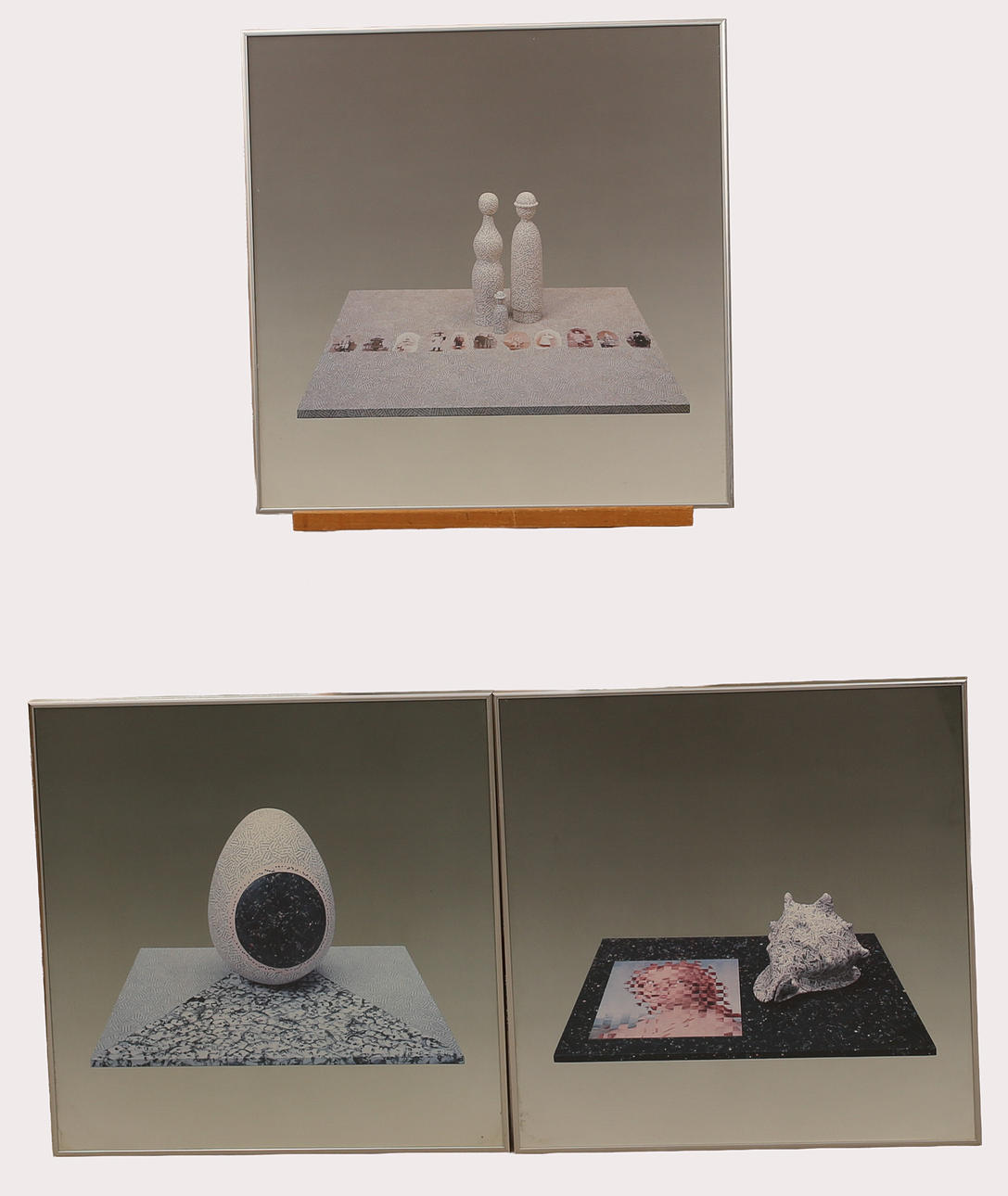 OIDENTIFIERAD KONSTNÄR. Planscher, compositions, 3pcs.