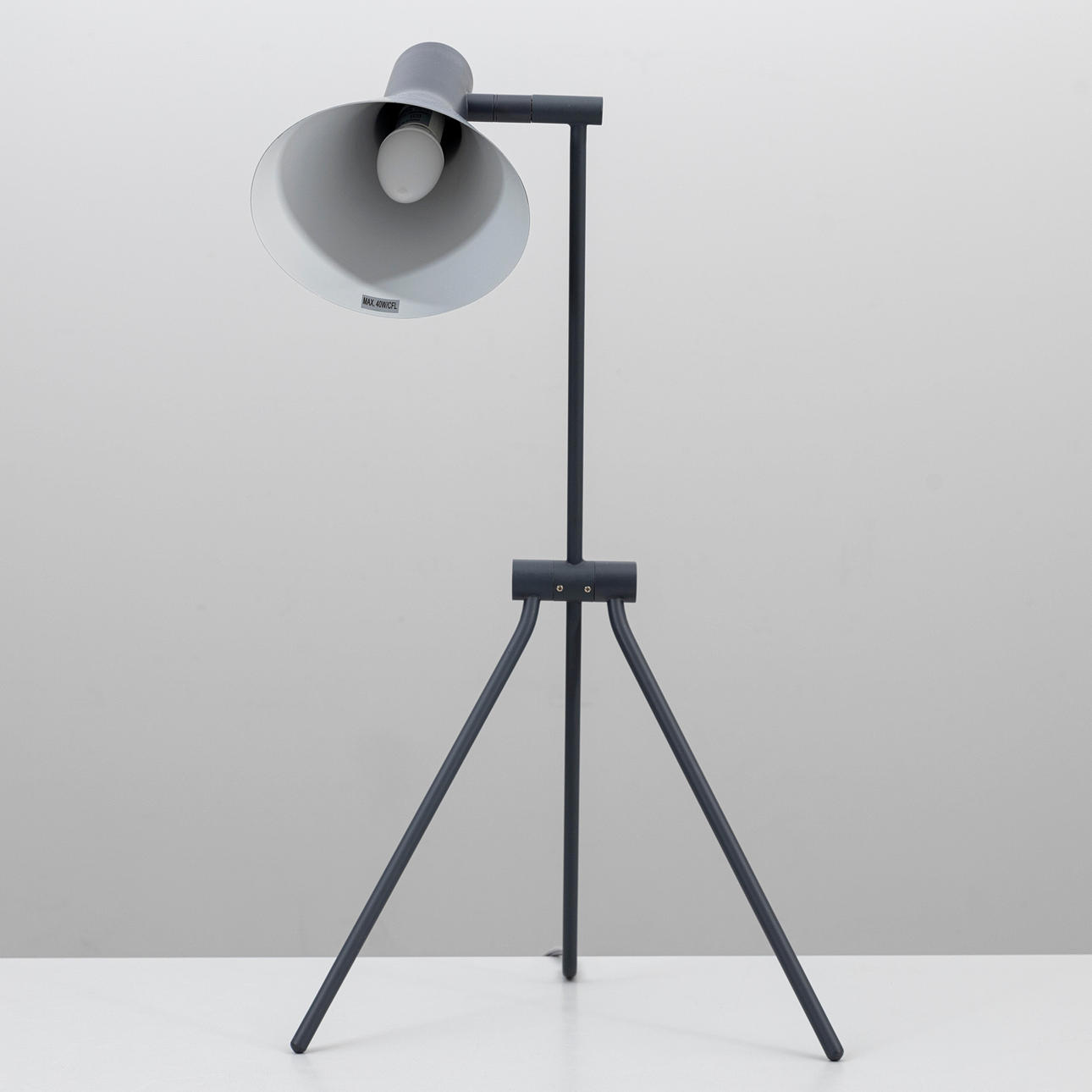 TABLE LAMP, grey lacquered metal, contemporary.