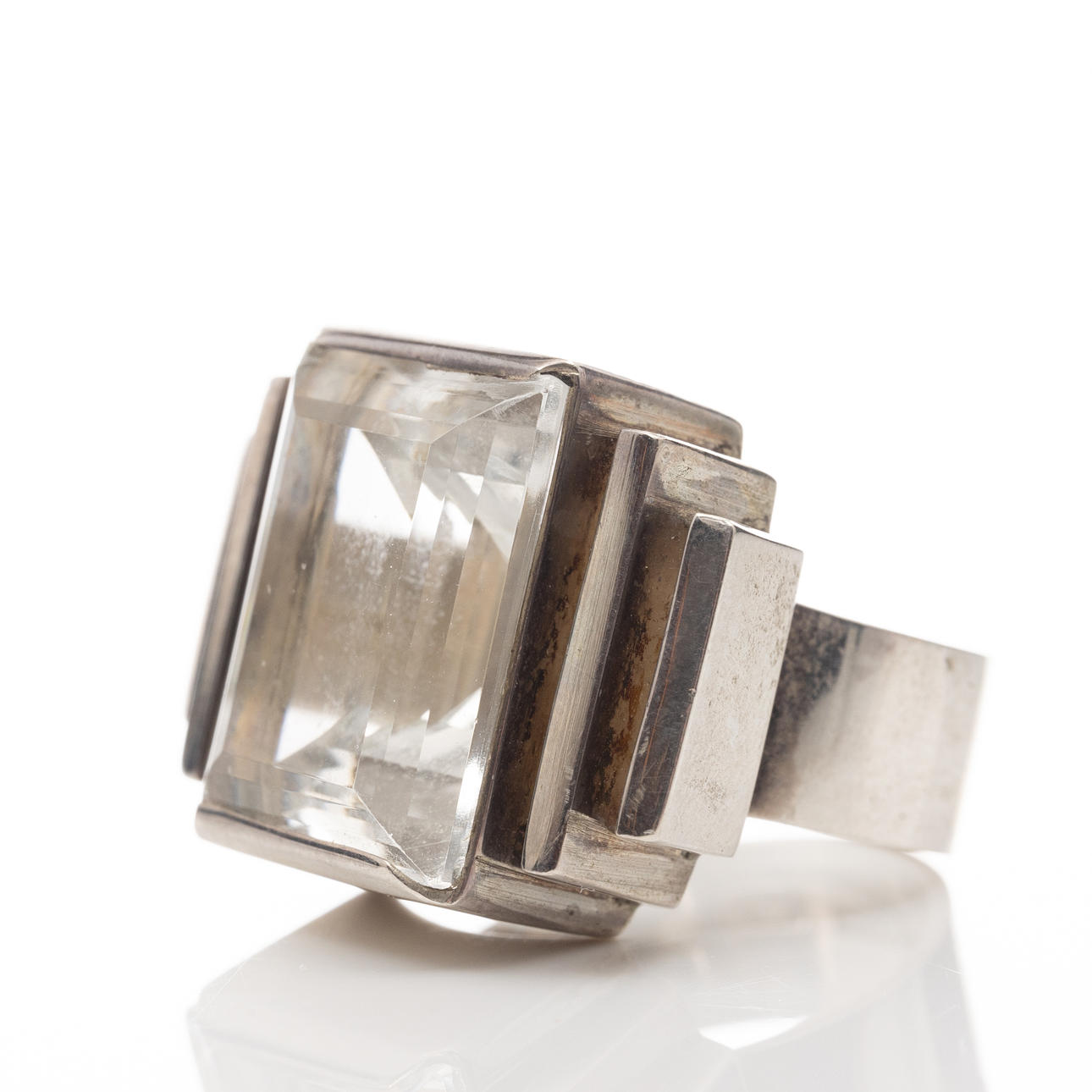 RING, Sterling silver, Rock crystal, James Gaddenius.