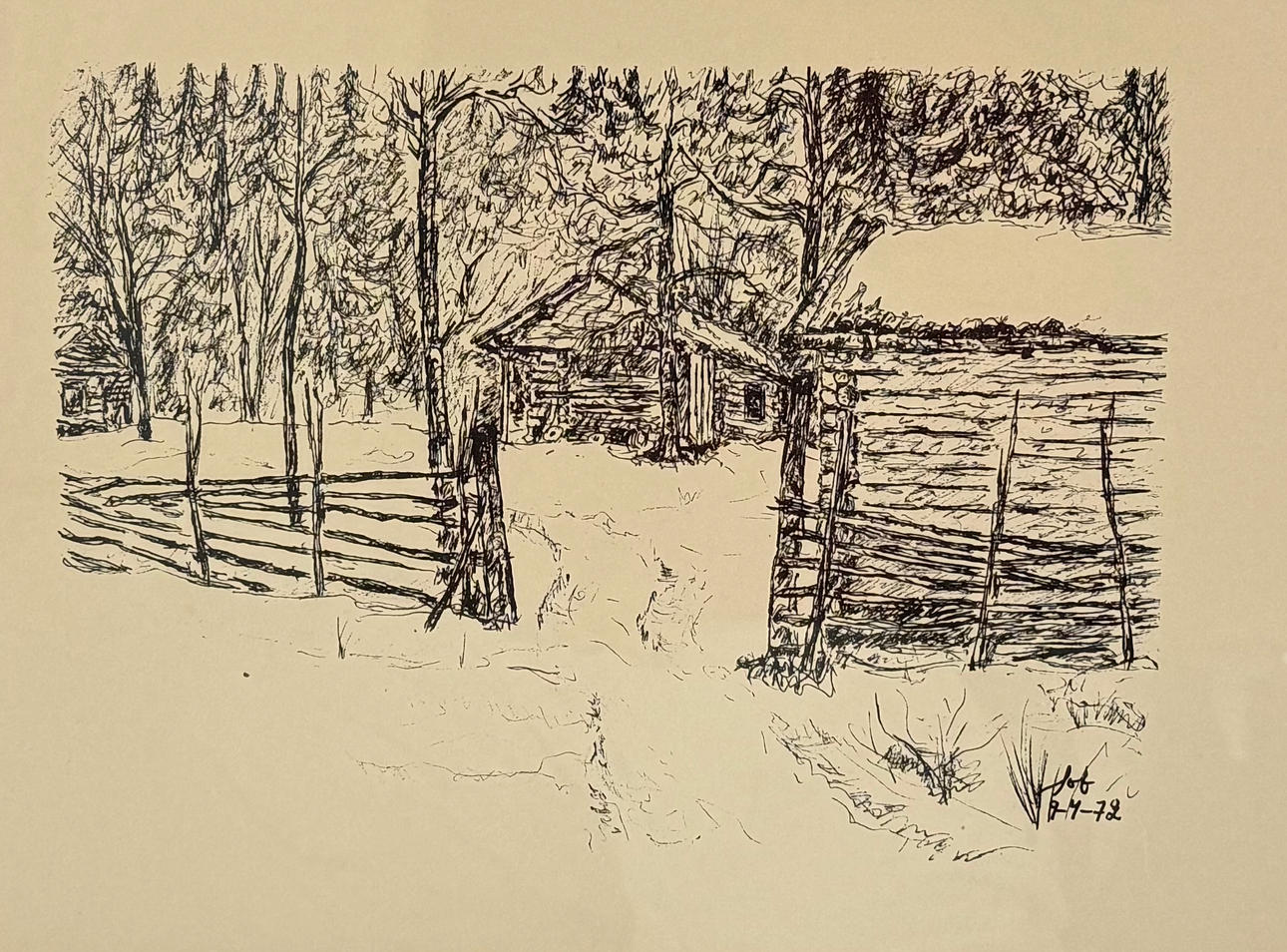 ARTWORK - Unknown artist, signed and dated -72.