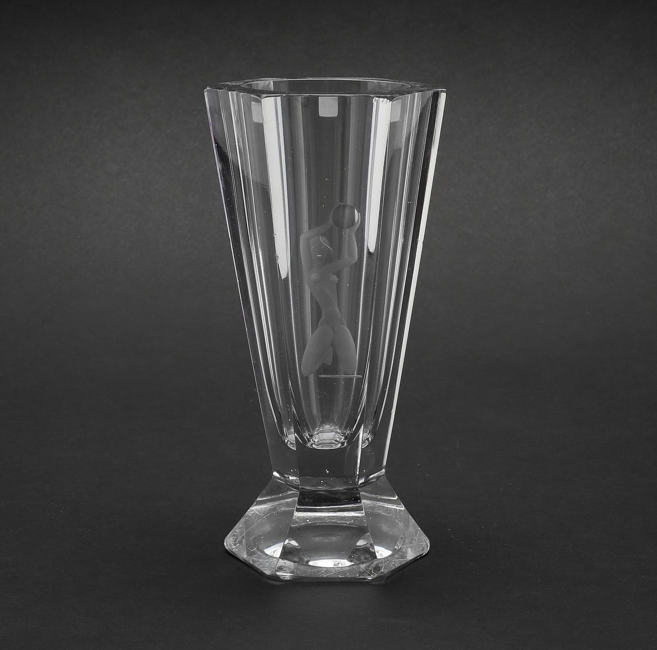 VAS, glas, Elis Bergh, Kosta, signerad.