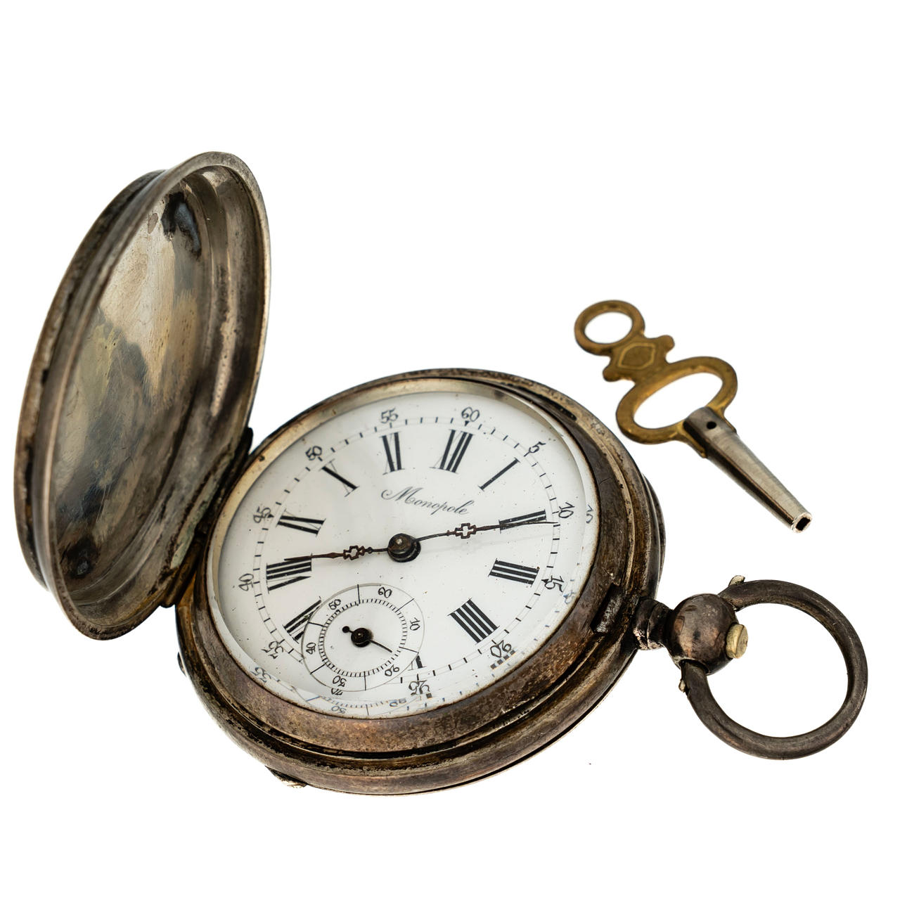 Pocket watch, Monopole, Key, Silver, 20th century.