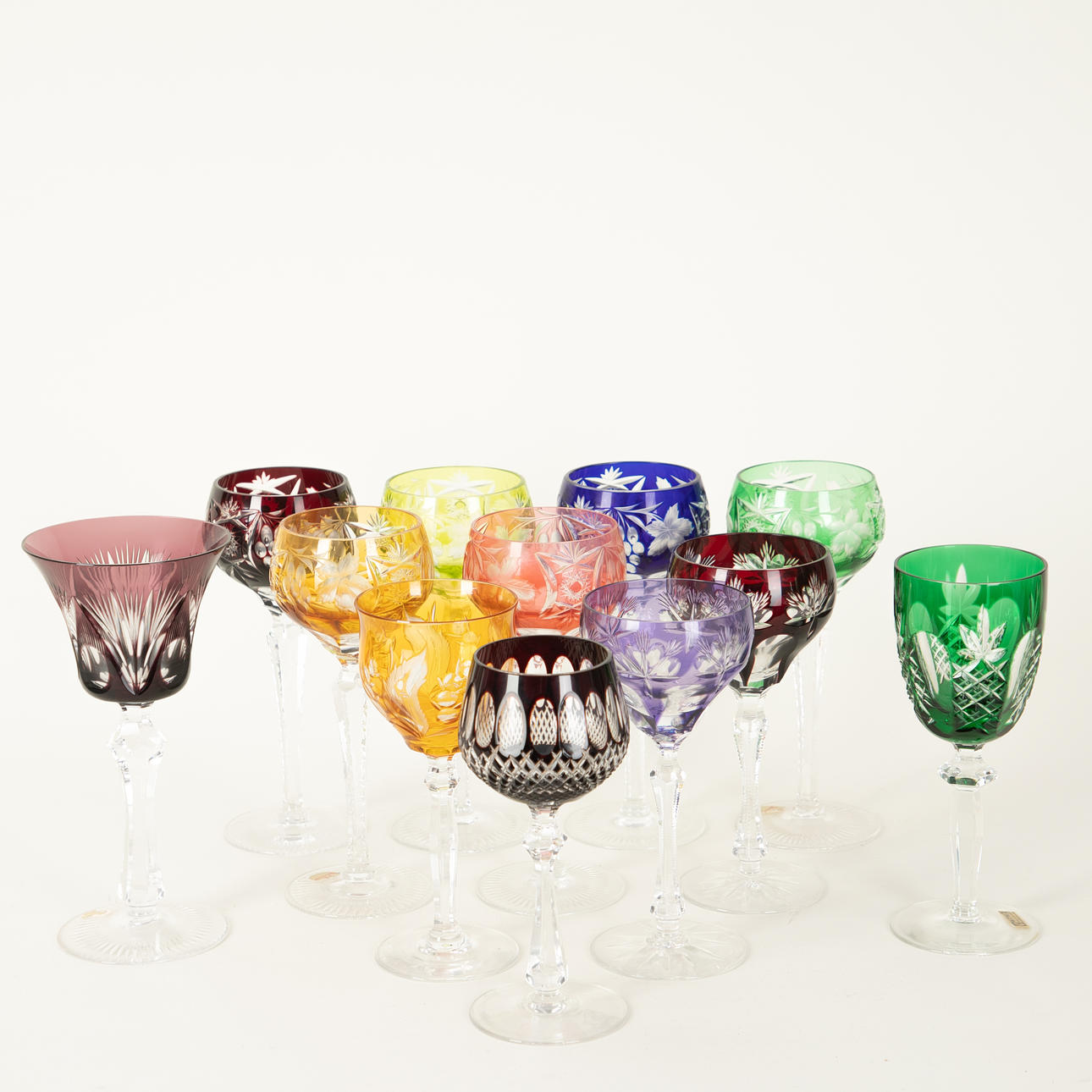 Römer mit Schliffdekor u.a. Nachtmann, 2. Hälfte 20.Jh. (12). Glasobjekte - Gebrauchglas