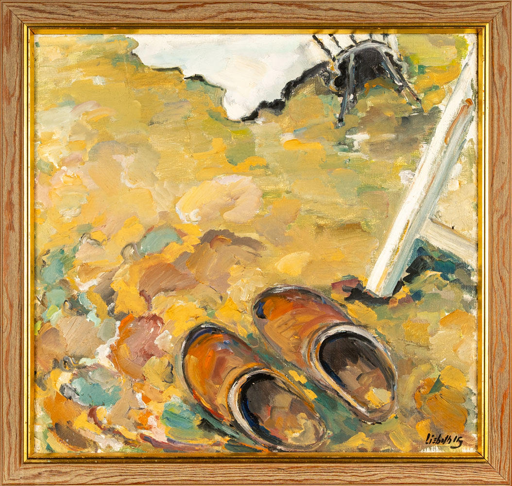 LISBETH LINDQVIST FORSBERG. Oil on canvas "Glömda träskor" Signed & dated: 1983.