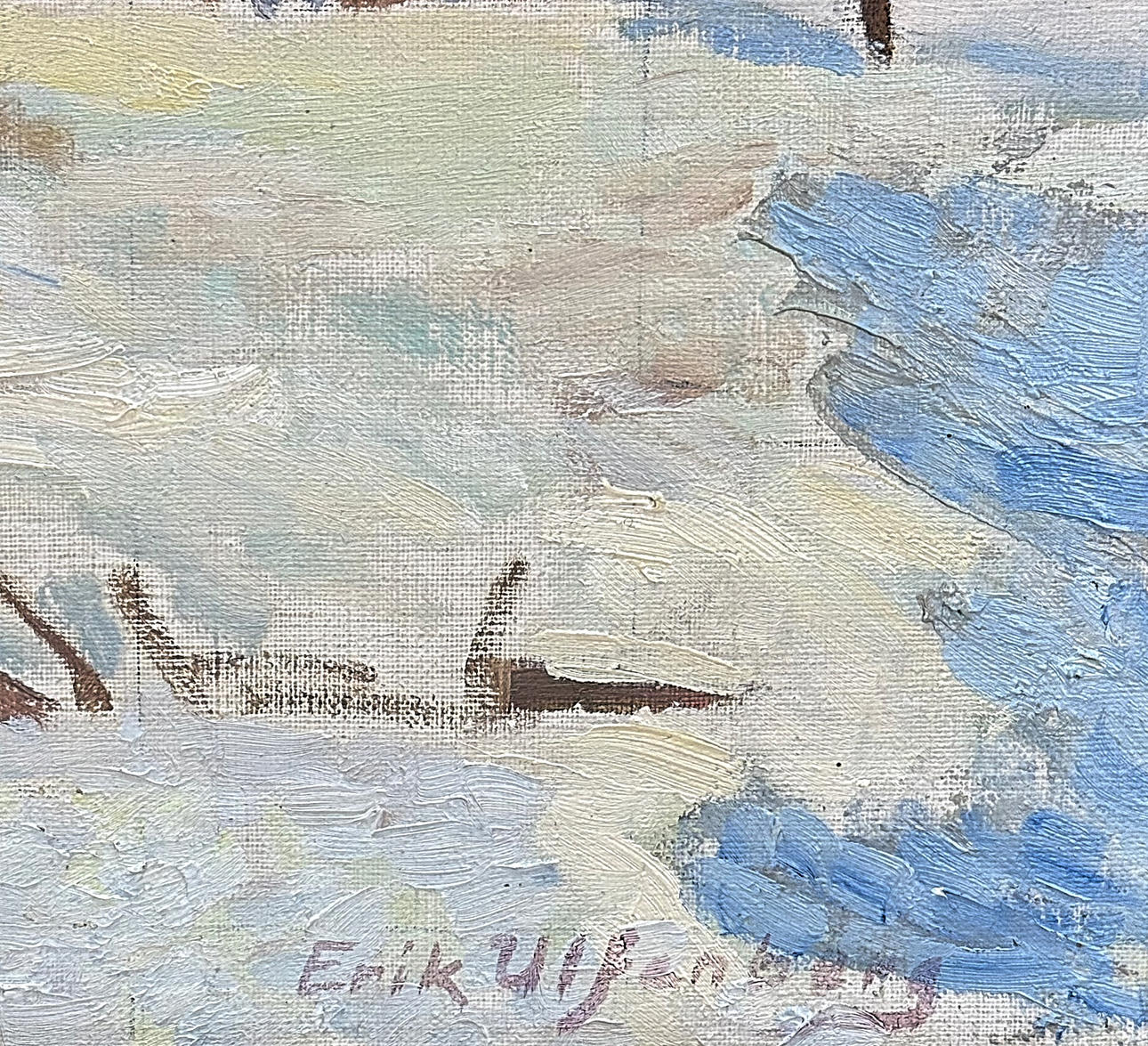 ERIK ULFENBERG. - Oil on canvas, Vageniusgården, Signed and dated Easter-45.