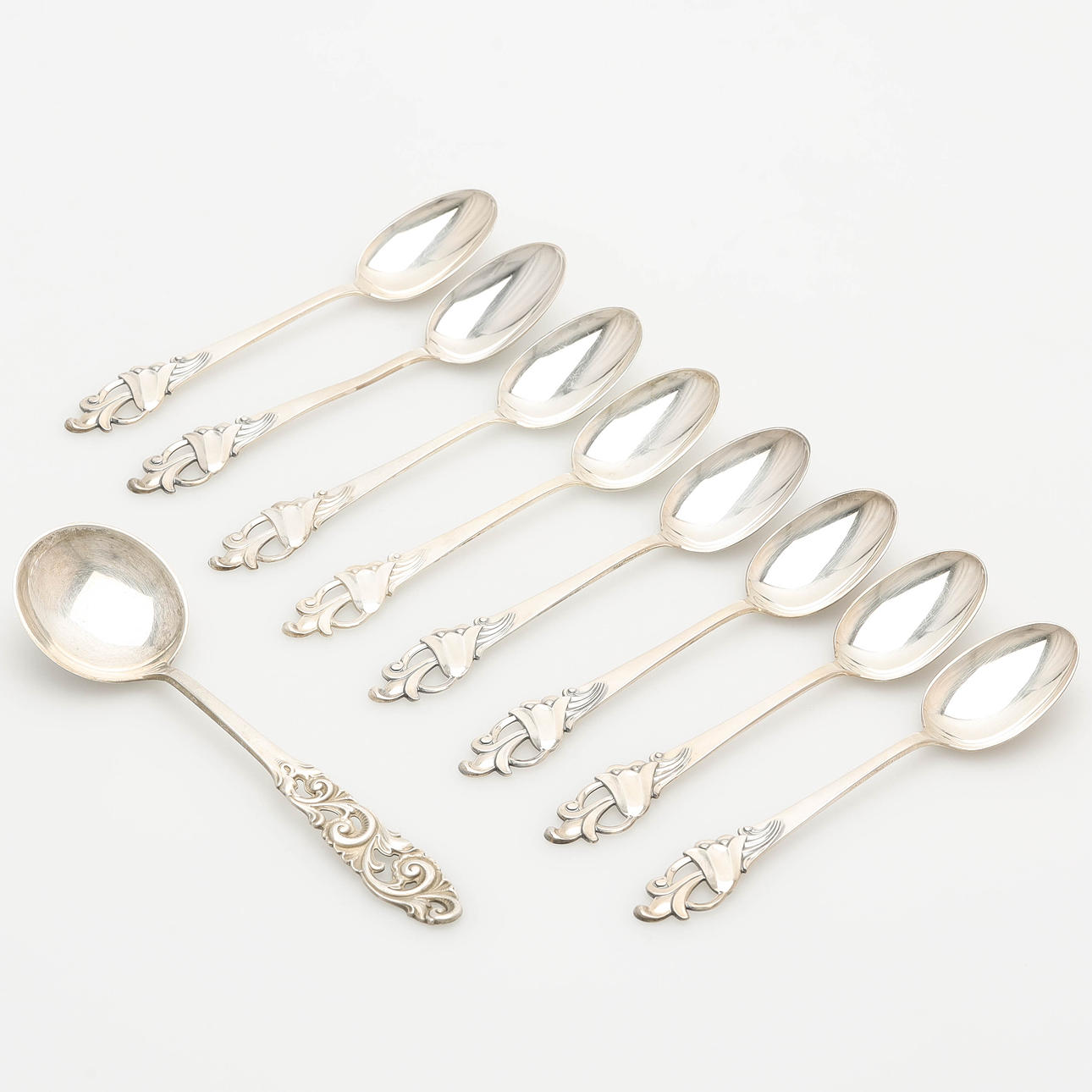 SKEDAR, silver, 9 st, "Blåklocka", "Telemark", Norge.