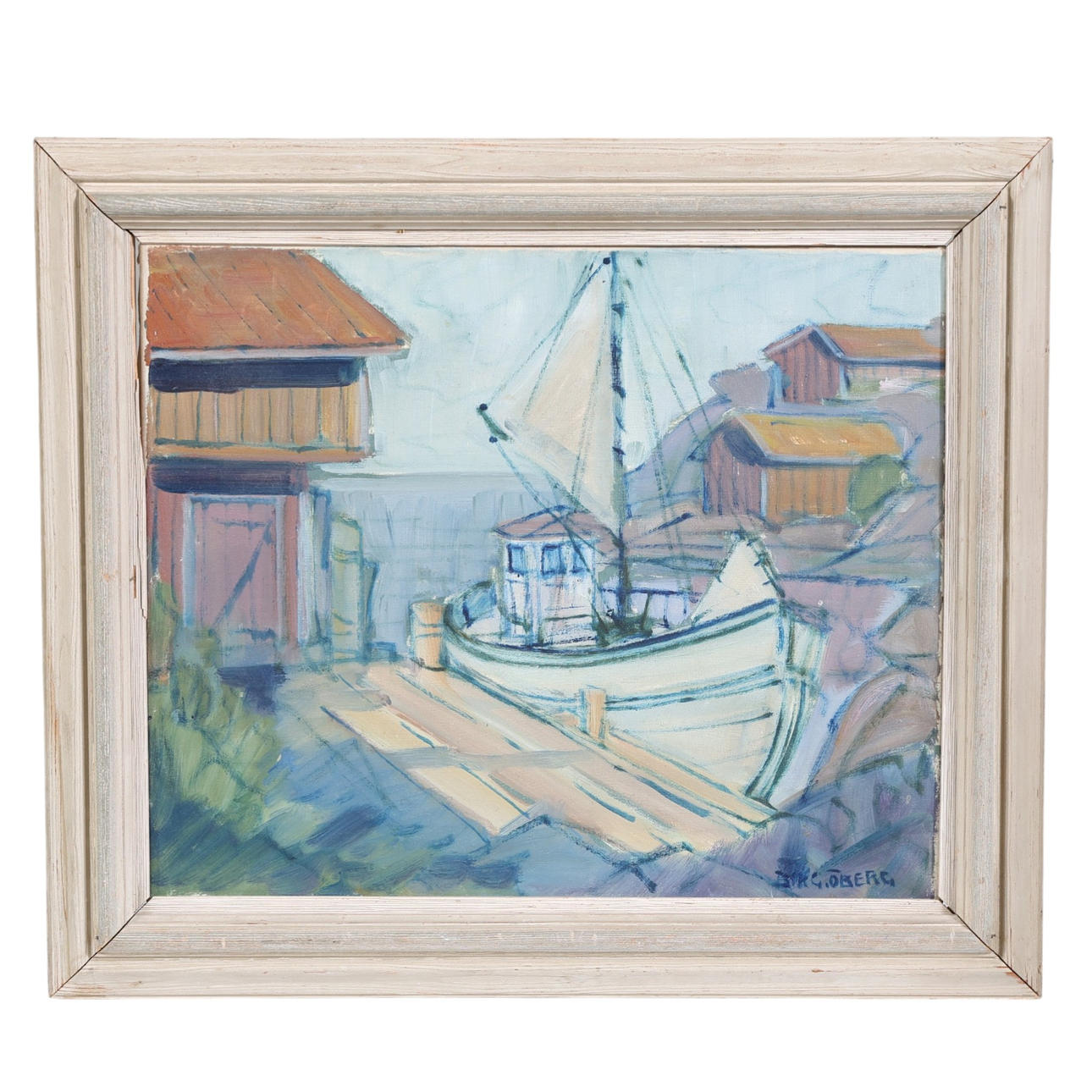 BIRGER ÖBERG. Oil on canvas, “Öckerö”, signed.