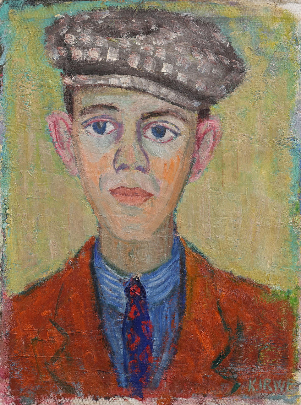 KNUT IRWE. PORTRAIT SHOWING YOUNG MAN.