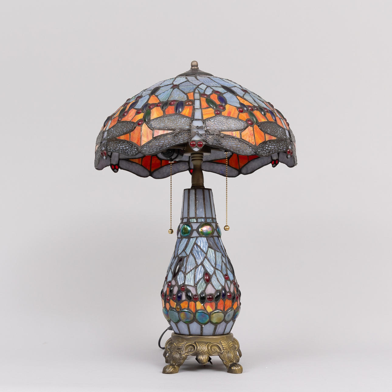 A Tiffany style table lamp, contemporary.