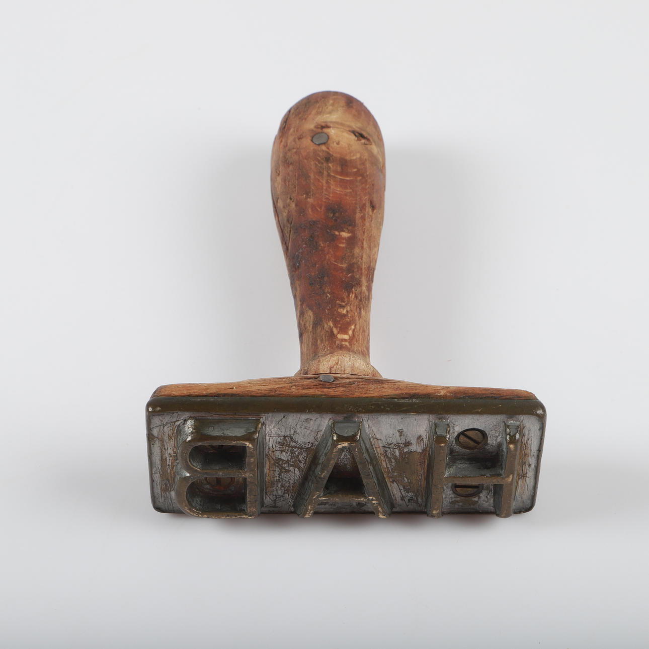 STÄMPEL, HAB, trä/metall, 1900-tal.