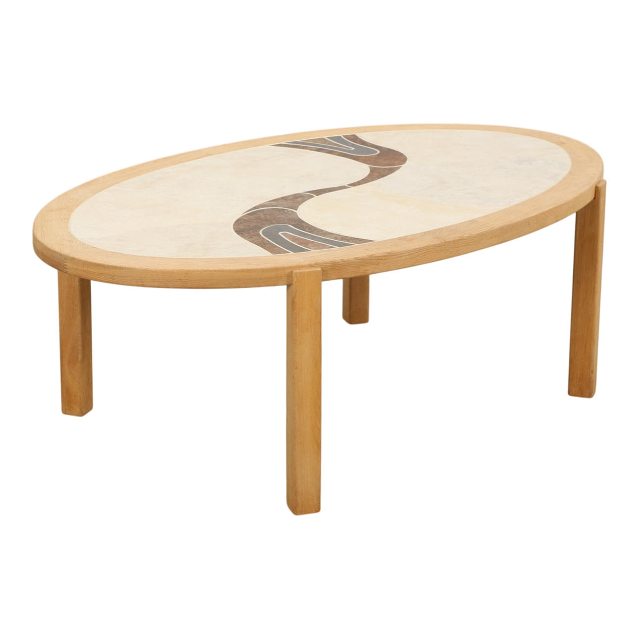 HASLEV MØBELSNEDKERI. Solid oak coffee table, 1980s.